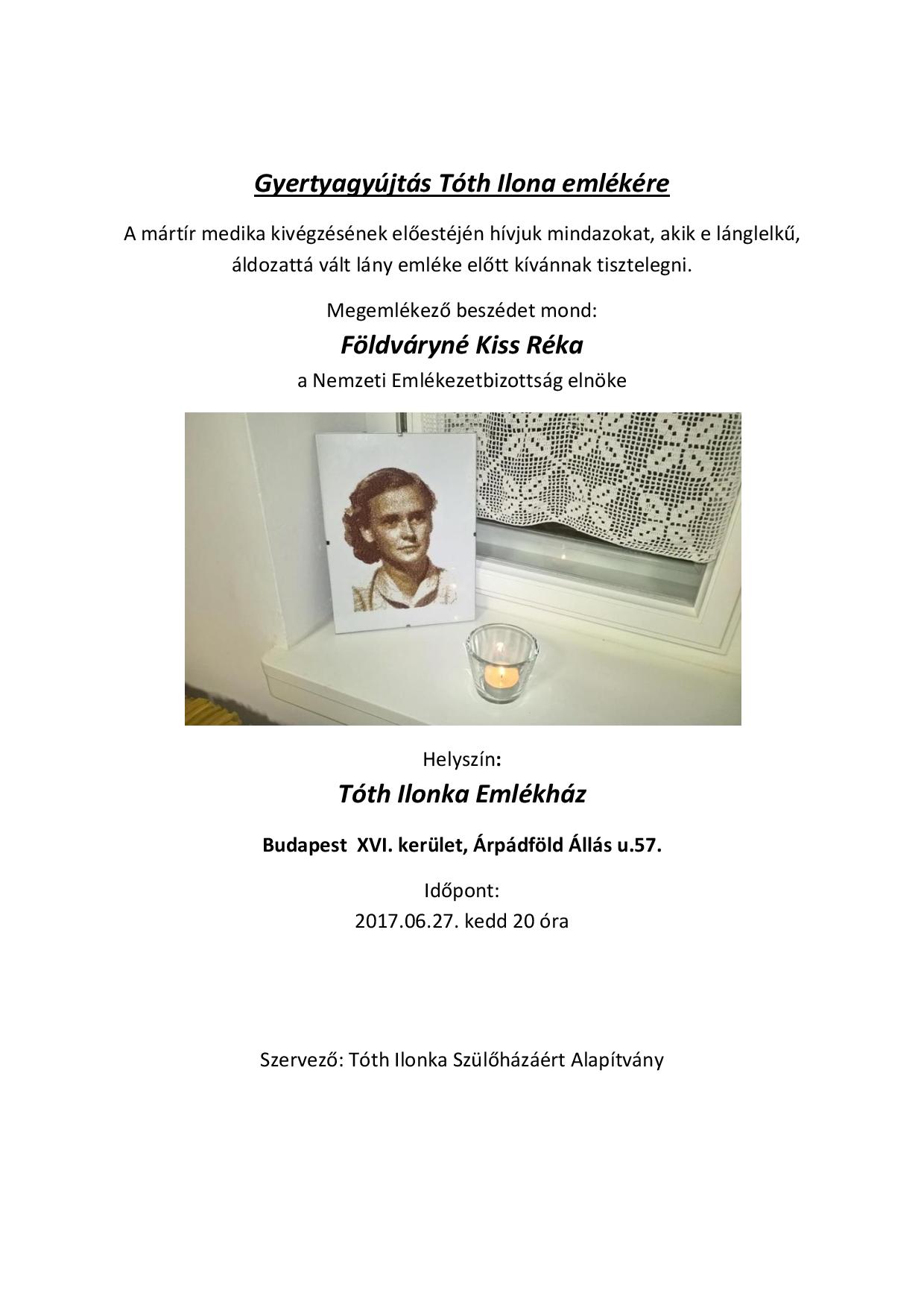 Gyertyagyujtas Toth Ilona emlekere page 001